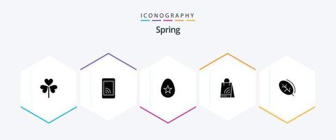 Spring 25 Glyphen-Icon-Pack inklusive Ökologie. W-lan. Service. Handtasche. Frühling vektor