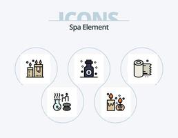 spa element linje fylld ikon packa 5 ikon design. släppa vatten. spa. ljus. hand spa. hand vektor