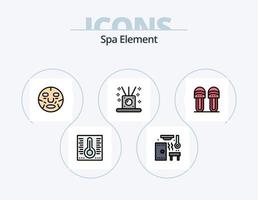 spa element linje fylld ikon packa 5 ikon design. kosmetika. spa. ljus. skydda. element vektor