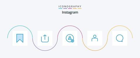 Instagram blå 5 ikon packa Inklusive Instagram. användare. Lägg till. set. människor vektor