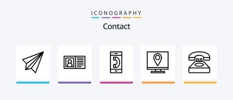 Kontaktleitung 5 Icon Pack inklusive Kontakt. Kommunikation. Email. Gespräch. Kommunikation. kreatives Symboldesign vektor