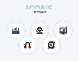 mit Hardware-Linie gefülltes Icon-Pack 5-Icon-Design. . Fernseher. Hardware. Fernsehen. schalten vektor