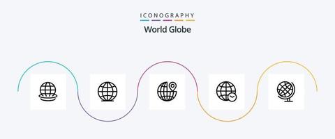 klot linje 5 ikon packa Inklusive . geografi. plats. jorden. webb vektor