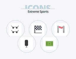 Sport Flat Icon Pack 5 Icon Design. . Flagge. Start vektor