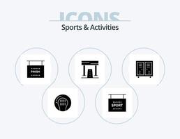 sporter och aktiviteter glyf ikon packa 5 ikon design. rekreation. Avsluta. sporter. friidrott. sporter vektor