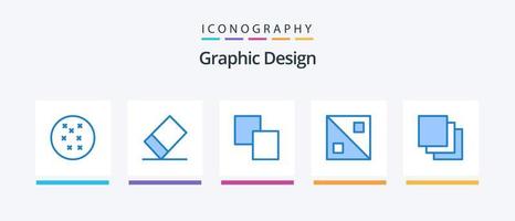 design blå 5 ikon packa Inklusive . kaskad.. kreativ ikoner design vektor