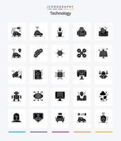creative technology 25 Glyph solid black Icon Pack wie Standort. Gebäude. Technologie. Technologie. Handy, Mobiltelefon vektor