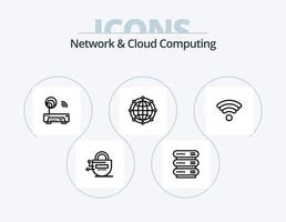 nätverk och moln datoranvändning linje ikon packa 5 ikon design. elektronisk. datoranvändning. pil. meddelande vektor
