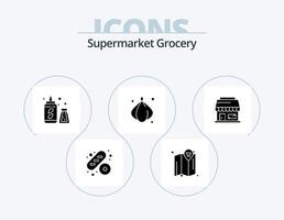 Lebensmittel-Glyphen-Icon-Pack 5 Icon-Design. . . Wasserflasche. Webshop. Geschäft vektor