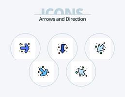 Pfeillinie gefüllt Icon Pack 5 Icon Design. . Rechts. vektor