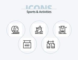sporter och aktiviteter linje ikon packa 5 ikon design. spel. friidrott. spel. aktiviteter. sporter vektor
