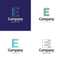 brev e stor logotyp packa design kreativ modern logotyper design för din företag vektor