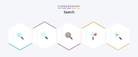 Sök 25 platt ikon packa Inklusive . zoom. Sök. forskning. signal vektor