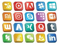 20 Social-Media-Icon-Packs, einschließlich Fragen, Xing, Instagram, AdWords, Powerpoint vektor