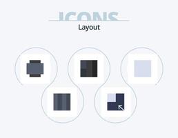 Layout-Flachbild-Icon-Pack 5-Icon-Design. . Sicht. vektor