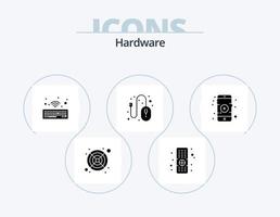 Hardware-Glyphen-Icon-Pack 5-Icon-Design. . spielen. kabellos. Film. Kontrolle vektor