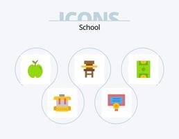 Schule flach Icon Pack 5 Icon Design. Spiel. Möbel. Ausbildung. Ausbildung. Klasse vektor