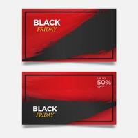 schwarz und rot schwarz Freitag Verkauf Pinsel Stil Vorlage vektor
