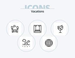 Urlaub Linie Icon Pack 5 Icon Design. Rettungsring. Versicherung. Temperatur. betrachten. Zeit vektor