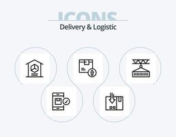 leverans och logistisk linje ikon packa 5 ikon design. logistik. leverans. former. frakt. logistisk vektor