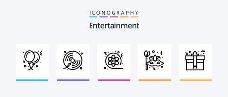 underhållning linje 5 ikon packa Inklusive spelande. pac man. dekoration. underhållning. spela. kreativ ikoner design vektor