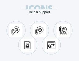 Hilfe- und Support-Line-Icon-Pack 5 Icon-Design. Hilfe. klicken. Telefon. Hilfe. Kommunikation vektor