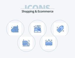 Einkaufen und E-Commerce blau Icon Pack 5 Icon Design. Verkauf. Schild. Dollar. Einkaufen. Zahlung vektor