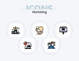 Marketing-Linie gefüllt Icon Pack 5 Icon-Design. Ziel. Marketing. Werbung. Werbetafel. Anzeige vektor