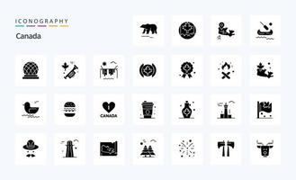 25 kanadisches solides Glyphen-Icon-Pack vektor