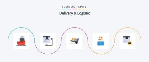 Lieferung und Logistik Flat 5 Icon Pack inklusive Service. Benutzerbild. Logistik. Logistik vektor