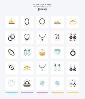 kreativer Schmuck 25 Flat Icon Pack wie Mode. Zubehörteil. Anhänger. ausstatten. Schmuck vektor