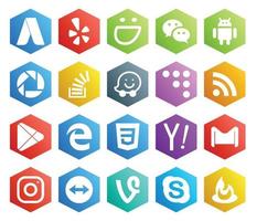 20 Social-Media-Icon-Packs, einschließlich CSS-Apps, hinterfragen Google Play Coderwall vektor