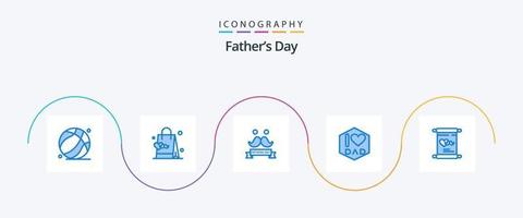 fäder dag blå 5 ikon packa Inklusive far. inbjudan. fira. fäder dag. pappa vektor