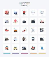 Creative Transport 25 Flat Icon Pack wie Transport. Ballon. Ebene. Luft. Transport vektor