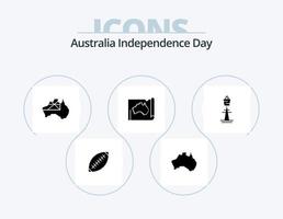 Australien-Unabhängigkeitstag-Glyphen-Icon-Pack 5-Icon-Design. australisch. Flagge. Land. Land. Australien vektor