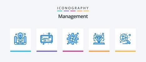 förvaltning blå 5 ikon packa Inklusive dela med sig. vip. redskap. värde. diamant. kreativ ikoner design vektor