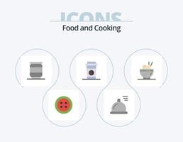 Lebensmittel flach Icon Pack 5 Icon Design. . . Limonade. Reis. Chinesisch vektor