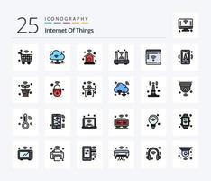 Internet der Dinge 25 Zeilen gefülltes Icon Pack inklusive iot. W-lan. Heimnetzwerk. Dinge. iot vektor