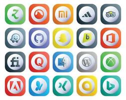 20 Social-Media-Icon-Packs einschließlich Quora für den Xbox-Wordpress-Snapchat-Finder vektor