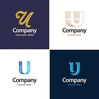 brev u stor logotyp packa design kreativ modern logotyper design för din företag vektor