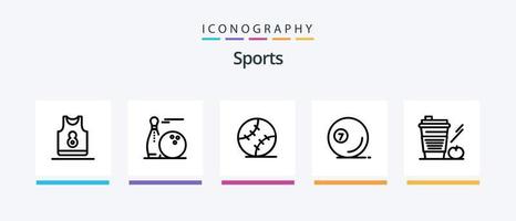 Sports Line 5 Icon Pack inklusive Sicherheit. Sport. Handgelenk. Punkt. Pfeil. kreatives Symboldesign vektor