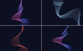 Wave Curve Abstract Vector Background Pack für ein elegantes und stilvolles Design