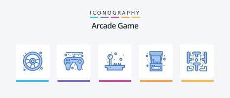 Arcade Blue 5 Icon Pack inklusive Spiel. Labyrinth. Spaß. spielen. Spaß. kreatives Symboldesign vektor