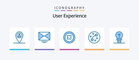användare erfarenhet blå 5 ikon packa Inklusive . ljus. spela. elektrisk. virus. kreativ ikoner design vektor