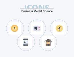 Finanzen flach Icon Pack 5 Icon Design. . . Finanzen. Yen. Münze vektor