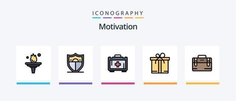 Motivationslinie gefüllt 5 Icon Pack einschließlich Chinesisch. Spa. Ausbildung. Blume. Treppe. kreatives Symboldesign vektor