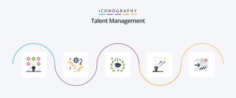 talang förvaltning platt 5 ikon packa Inklusive stjärna. användare. konfiguration. universitet. hatt vektor