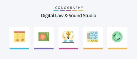 digital lag och ljud studio platt 5 ikon packa Inklusive dator. Ansökan. spelare. ableton. aning. kreativ ikoner design vektor