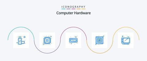 Computerhardware Blue 5 Icon Pack inklusive Tablet. Stift. hart. Hardware. Gerät vektor