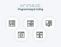 Programmier- und Codierzeilen-Icon-Pack 5 Icon-Design. entwickeln. Code. Entwicklung. Datei vektor